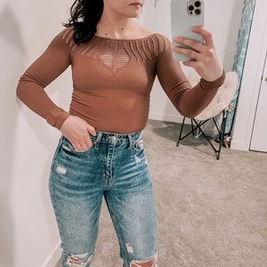 Free People Seamless Laser Cut Long Sleeve